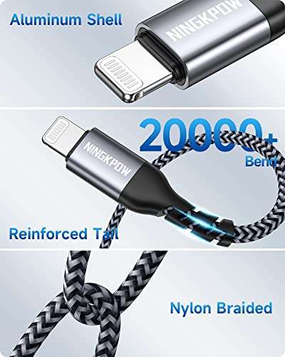 USB C to Lightning 2 Pack of 50cm Fast Charge Braided Cables - £6.29 with voucher - Sold by Daxin Direct / Fulfilled By Amazon