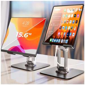LISEN Tablet Stand 360° Adjustable Rotating iPad Stand Holder Foldable Tablet Holder with voucher - SFYou FBA