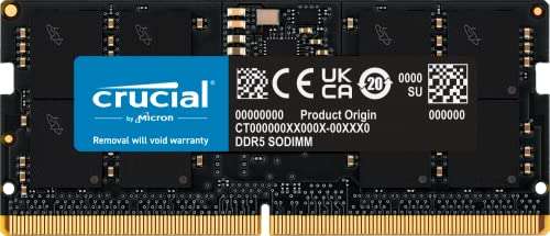 Crucial RAM 16GB DDR5 4800MHz CL40 Laptop Memory CT16G48C40S5 £35.99 and 32GB for £71.97 @ Amazon