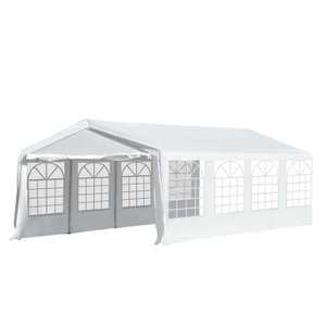 Outsunny Gazebo Marquee, Steel Frame, Water Resistant, size 8x4m-White £322.99 delivered with code @ Aosom