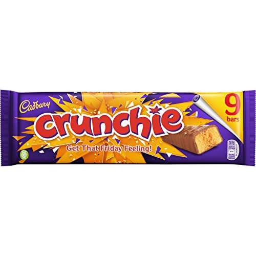 Cadbury Crunchie Chocolate Bars, Milk Chocolate and Honeycomb, 9 x 26 g Multipack £2 / £1.90 Subscribe & Save @ Amazon