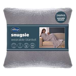Silentnight Silver Snugsie Wearable Blanket 145 x 190cm - £10 with Free Collection (Limited Stock) @ Wilko