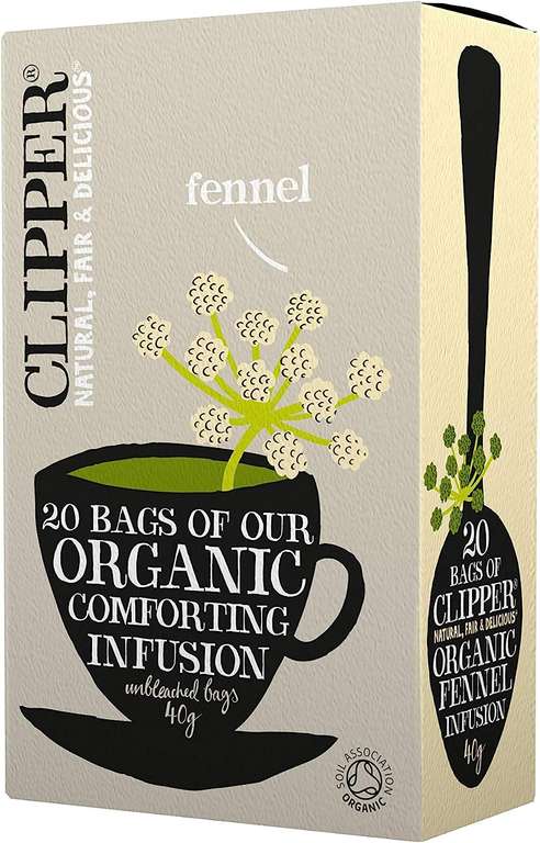 Clipper Organic Fennel Tea Bags | 20 Infusion Teabags S&S 54p