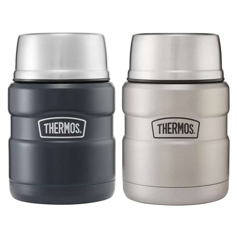 Thermos Food Flask 470ml, 2 Pack in blue/steel