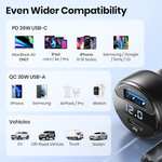 INIU Car Charger, 66W 6A Car Charger Adapter, 2-Port (USB C+USB A) PD3.0 QC4.0+ W/50% Voucher/ 20% Code sold by Topstar GETIHU / FBA