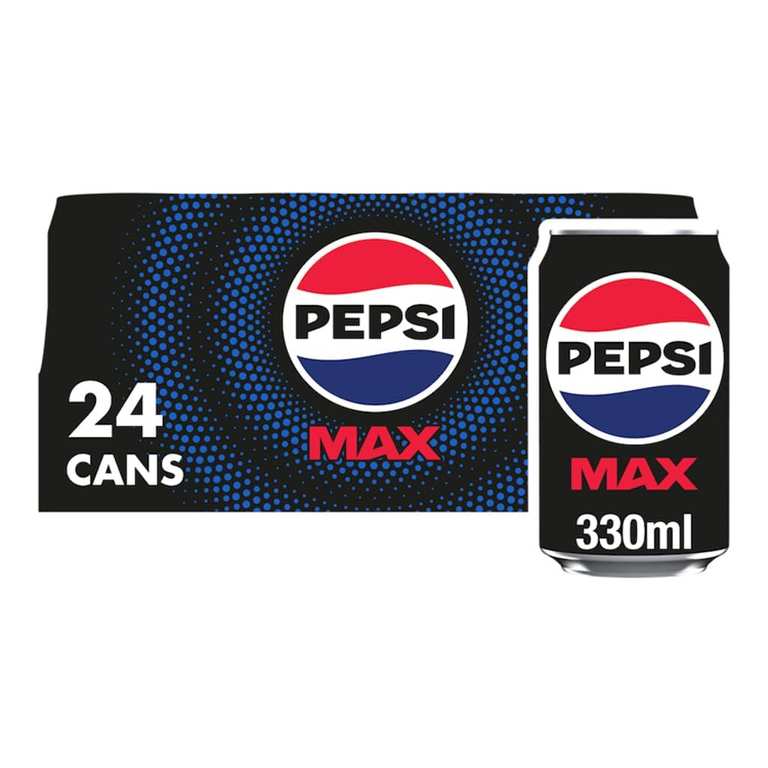 Pepsi Max No Sugar Cola Cans 24 x 330ml - £6.37 max S&S