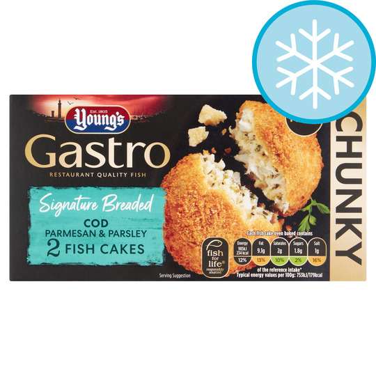 Youngs Gastro Cod Parmesan Parsley 2 F/Cakes 270G Clubcard Price