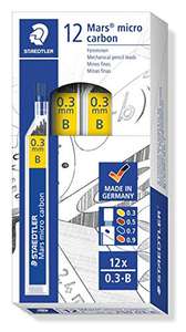 Staedtler Mars Micro 0.3 mm B Refill Lead for Mechanical Pencils (Pack of 12 Tubes) £3.09 @ Amazon