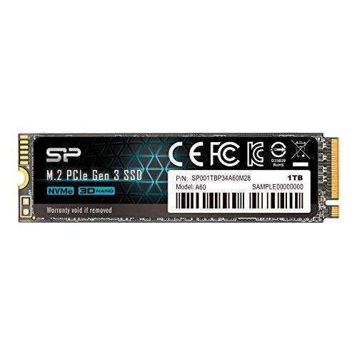 Silicon Power PCIe M.2 NVMe SSD 1TB Gen3x4 R/W up to 2, 200/1, 600MB/s Internal SSD sold by SP Europe