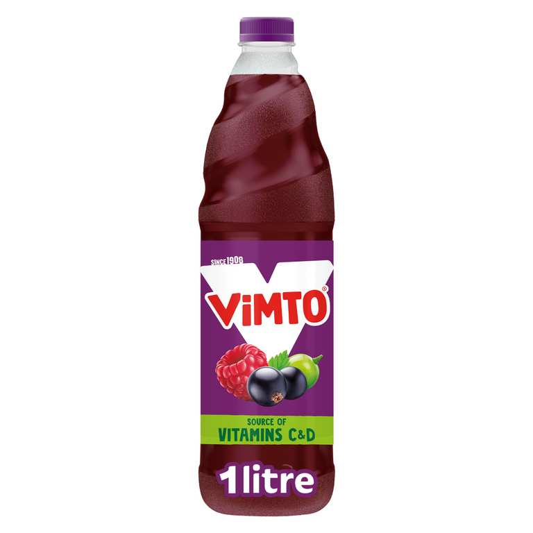 Vimto Original Real Fruit Squash 1 litre (4 bottles for £4.75)