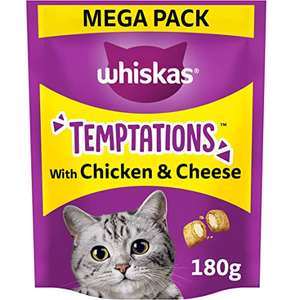 WHISKAS Temptations - Tasty, Crunchy Treats for Adult Cats 4 x 180g £7.09 @ Amazon (Prime Exclusive Deal)