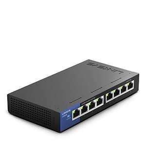 Linksys LGS108 8 Port Gigabit Unmanaged Network Switch - Home & Office Ethernet Switch Hub with Metal Housing