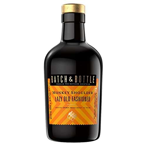 Batch & Bottle Monkey Shoulder Blended Malt Whisky Old Fashioned - Ready to Drink Cocktails, 50cl 35% ABV (6 serves per bottle)