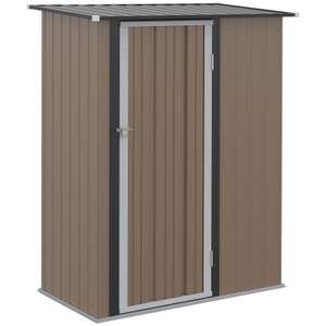 Outsunny Outdoor Storage Shed Steel Garden Shed with Lockable Door Brown with code sold by outsunny UK Mainland