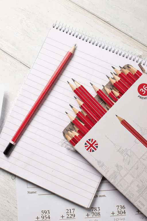 36 HB Pencils, Hexagonal, Black Lead | 36 x White Eraser £3.99 Sold By 12PA / FBA