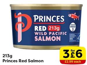 Princes Red Salmon, 213g can, 3 for £6