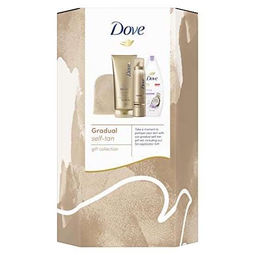 Dove Gradual Self Tan Gift Collection with Tanning applicator, fake tan gift set 4 piece £7 @ Amazon