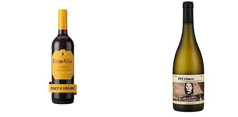 25% off 6 bottles on selection of wine Inc. Campo Viejo, 19 Crimes Chardonnay/Uprising Red/Sauvignon Blanc, Hardys, Diablo + more @ Amazon