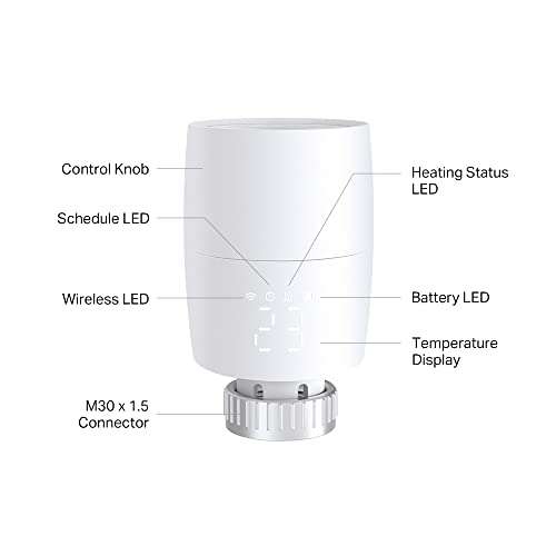 TP-Link Kasa Smart Radiator Thermostat Add On, Smart Radiator Valve, Energy Saving, LED display, Smart Schedule (KE100) £29.99 @ Amazon