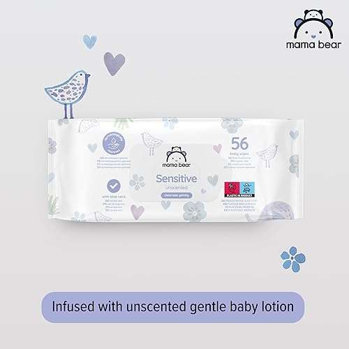 Amazon Brand – Mama Bear Sensitive Unscented baby wipes– 56 Count (Pack of 18) £13.13/£11.16 Subscribe & Save @ Amazon