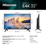 Hisense 32 Inch HD VIDAA Smart TV 32E4KTUK - Natural Enhancer, HDMI, Share to TV, and Youtube, Freeview Play, Netflix (2023 New Model)