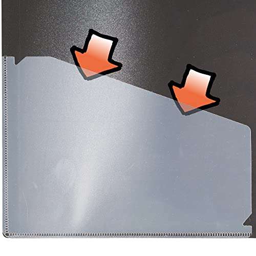 A2 Size 50% Recycled 40 Pocket Black Presentation Display Book, Storage Case Portfolio Art Folder with Plastic Sleeves