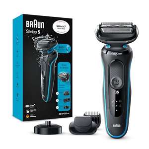 Braun Series 5 Electric Shaver, With Beard Trimmer, Charging Stand, Wet & Dry, 100% Waterproof, 2 Pin Bathroom Plug, 50-M4500cs, Mint Razor