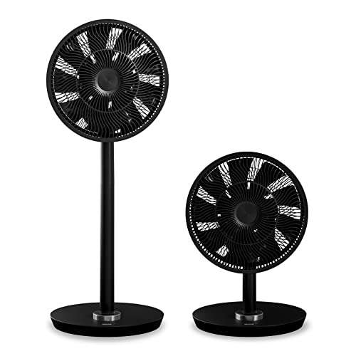 Duux Whisper Flex Smart standing fan in Black with vertical and horizontal articulation
