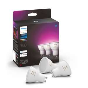 Philips Hue White & Colour Ambiance Smart Spotlight 3 Pack LED [GU10 Spotlight] - 350 Lumens (50W Equivalent) Sold by Amazon EU