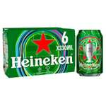 Heineken Premium Lager Beer (Dutch Brewed Import) - 6x330ml Cans - Clubcard Price
