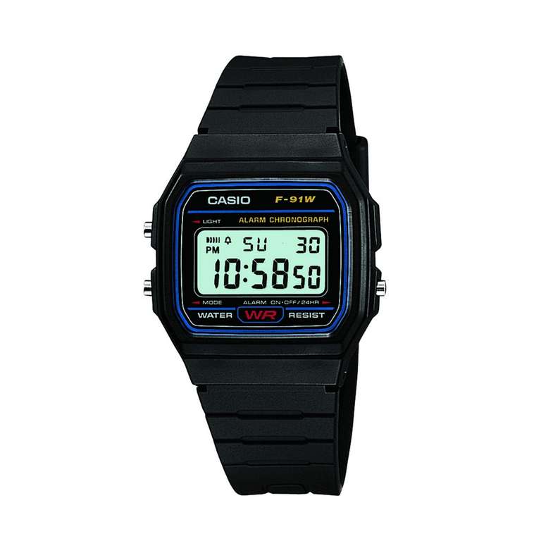 Genuine Classic Casio F91W Men's Black Resin Strap Digital Watch - W/Code - FREE C&C