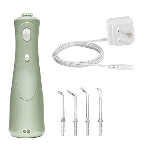 Waterpik Cordless Plus Water Flosser with 2 Pressure Settings, Dental Plaque Removal Tool Rechargeable Battery, Mint Green (WP-468UK)