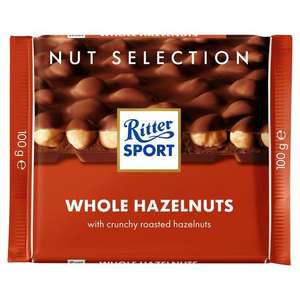Ritter Sport Whole Hazelnuts/Honey Salted Almonds/Cashews 100g - £1 each @ Morrisons