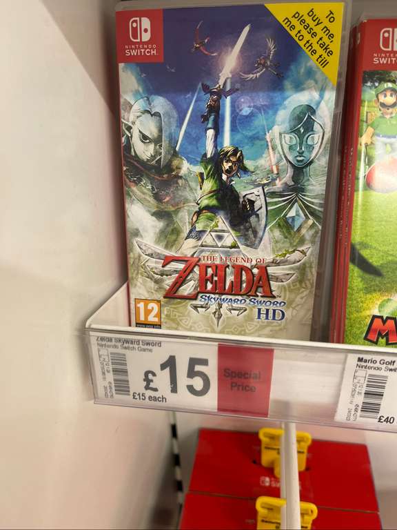 The Legend of Zelda Skyward Sword HD Nintendo Switch £15 @ Asda Smithdown Road - Sefton Park