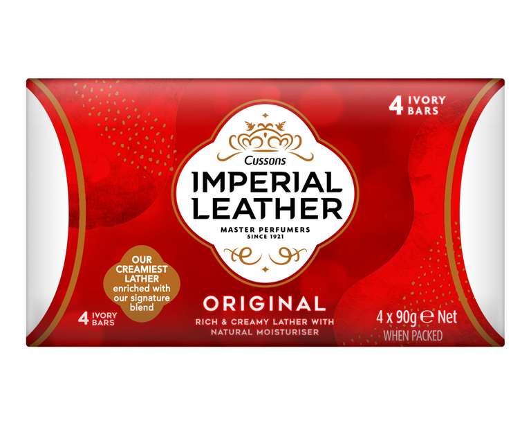 Imperial Leather Bar Soap Original Classic Cleansing Bar, Gentle Skin Care, Bulk Buy, Pack of 8 x 90 g bars. £3.83 - £4.28 S&S