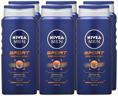 NIVEA MEN Sport Shower Gel Pack of 6 x 400ml - £8.88 ( Or £7.99 or less with Sub & Save ) @ Amazon