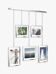 Umbra Exhibit Multi Hanging Photo Frame Display, 5 photos, Chrome £37.50 (Free Collection) @ John Lewis & Partners