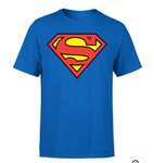 Superman DC Bundle - DC Originals Official Superman Shield Men's T-Shirt sizes S - XXL + 30cm Neon light + Blue line figurine