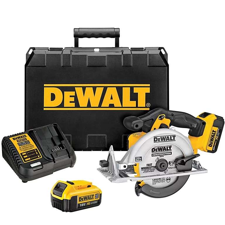 DeWalt 165mm Cordless Circular saw DCS391M2-GB with 2 x 4Ah 18v Li-ion XR batteries - £230 instore or click & collect @ TradePoint