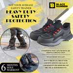 Black Hammer Mens Safety Trainers Lightweight size 5 & 6 - Innovation Designs FBA