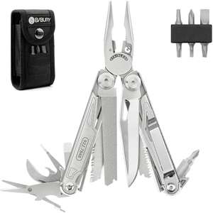 BIBURY Stainless Steel Multitool + Nylon Pouch With Voucher Sold By BIBURY FBA