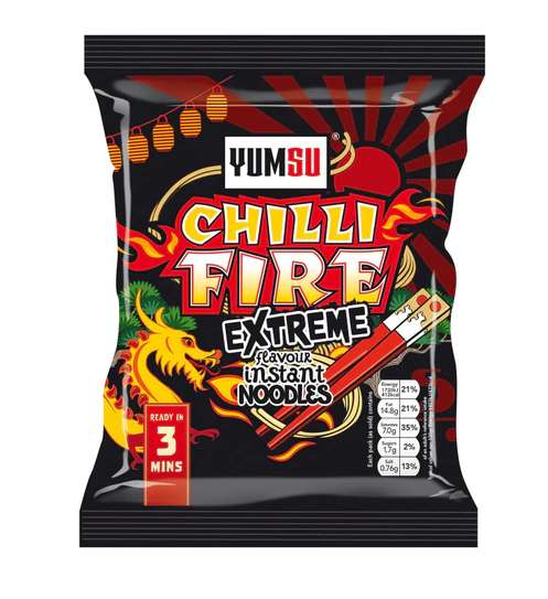 YumSu extreme chilli or chicken dried noodles - 87g - 4 for £1 instore at borehamwood