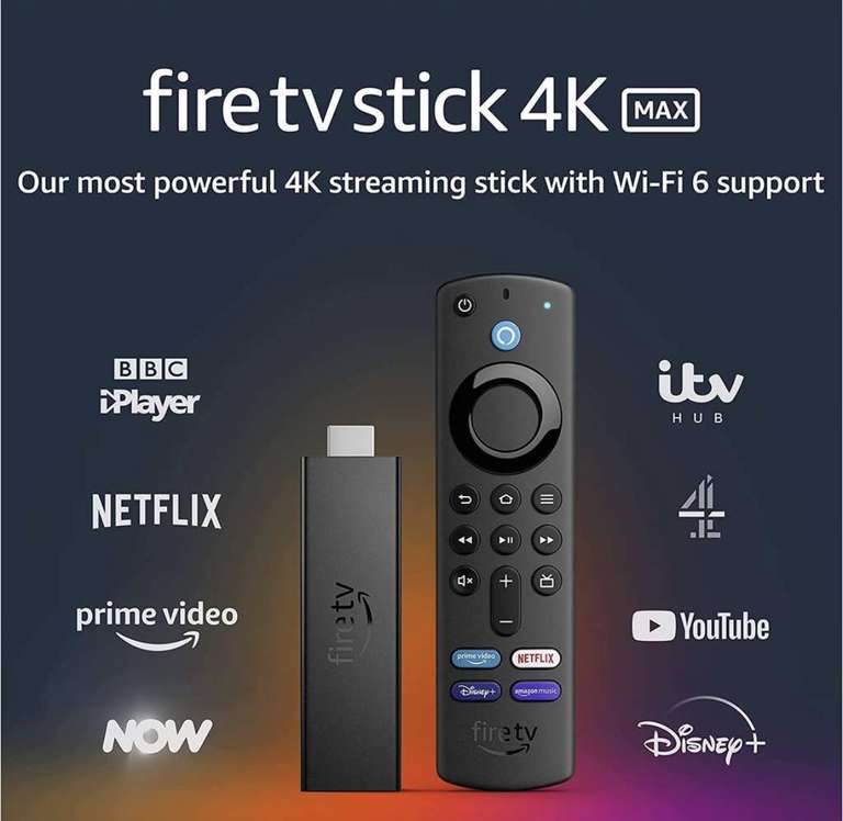Fire TV Stick 4k Max Ultra HD £38.99 Free Click & Collect @ Argos