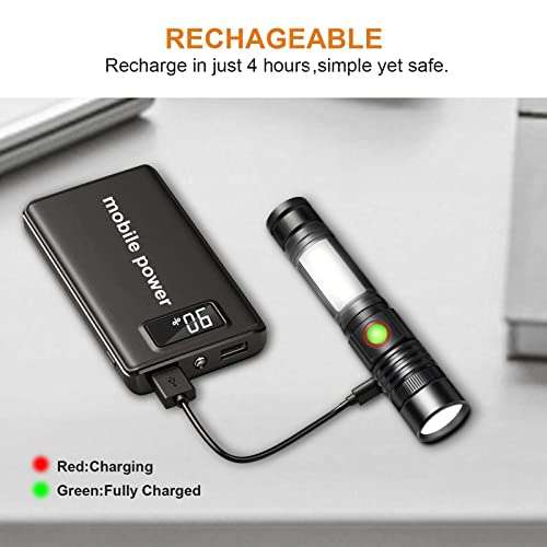 2 x REHKITTZ Led Magnetic Torches USB C Rechargeable (Including 2500mAh Battery) W/Voucher sold by 4US FBA