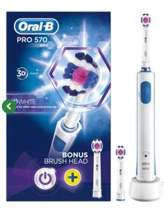 Oral-B Pro 570 electric toothbrush 3D white £20 + Free collection @ Lloyds Pharmacy