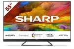 Money off SHARP 4K UHD QLED Quantum Dot Frameless Android Smart 2022 TVs, Dolby Vision & Atmos, eg 55" £429.99 with voucher @ Amazon