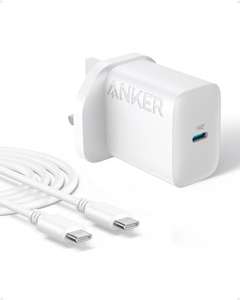 Anker USB C Plug, 20W USB C Fast Wall Charger (5 ft USB-C Cable Included) Sold by AnkerDirect UK FBA