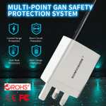 Sumvision Dual-port 65W GaN, PD 3.0, Quick Charge 3.0, USB-C, USB-A Charger - Sold by E Global Ltd FBA