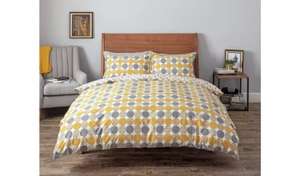 Argos - Habitat Circles Mustard & Grey Bedding Set - Kingsize (Very limited stores) - £4.80 Free Click & Collect @ Argos