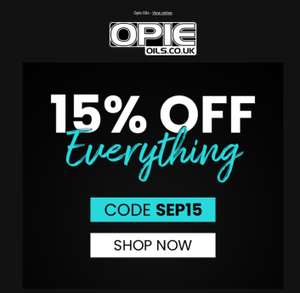 Opie Oils 15% off